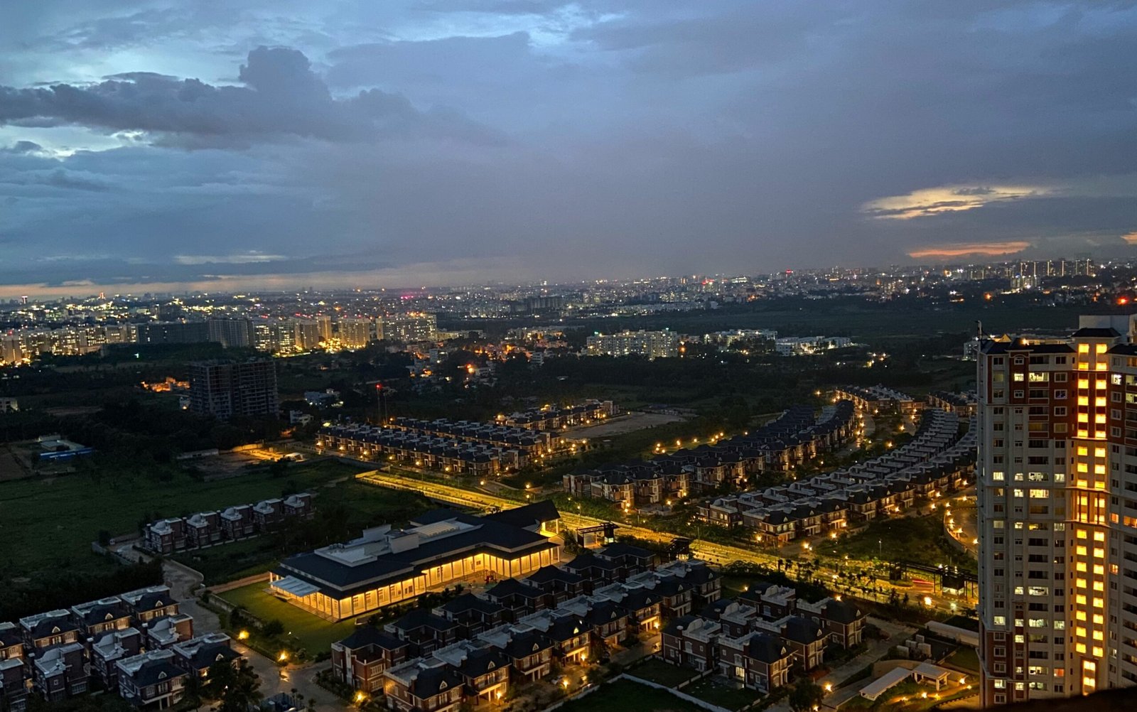 Bangalore skyline with modern towers and leafy avenues