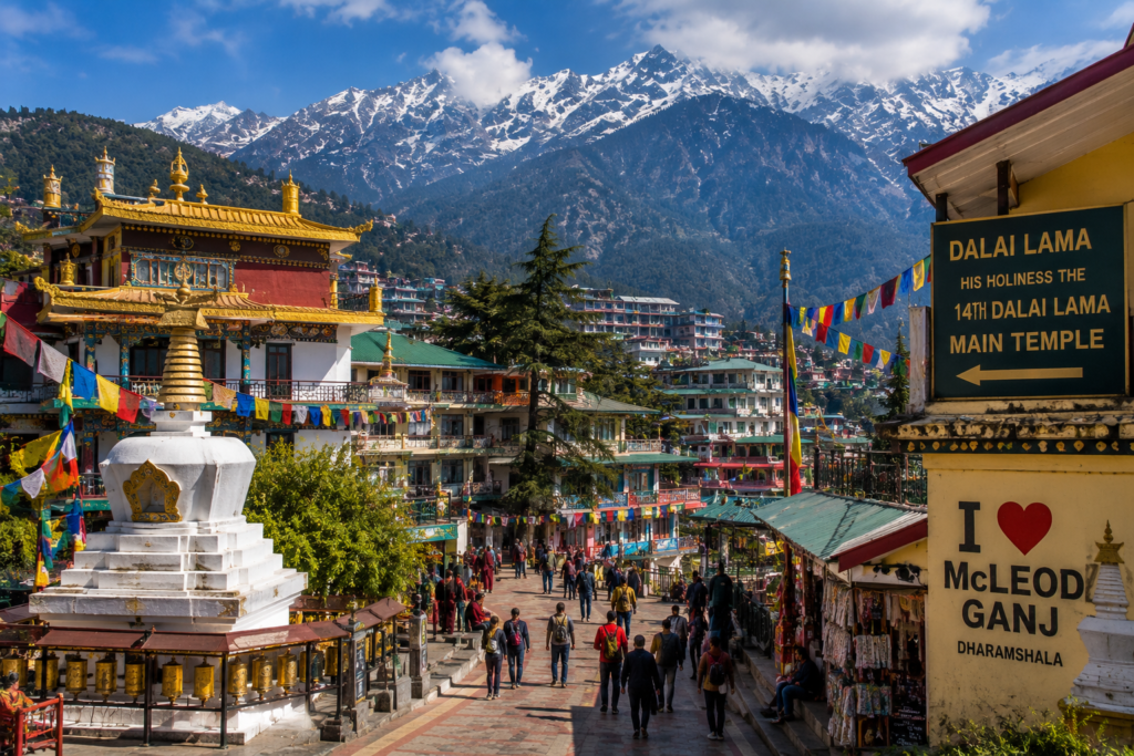 Tibetan monastery and Himalayan views in McLeod Ganj, Dharamshala