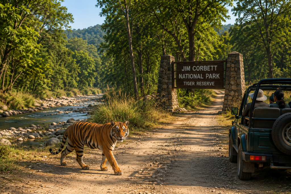 Sal forest and grasslands of Jim Corbett National Park along the Ramganga
