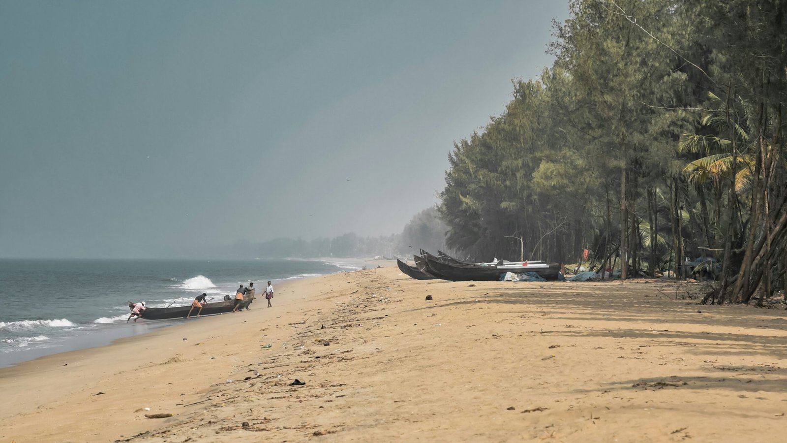 Chinese fishing nets at sunset in Kochi, Kerala