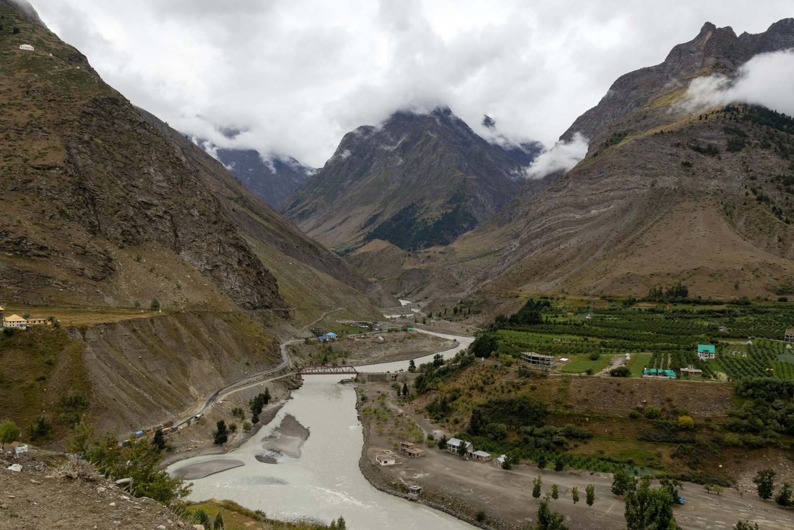 Himalayan monastery perched on a mountain ridge