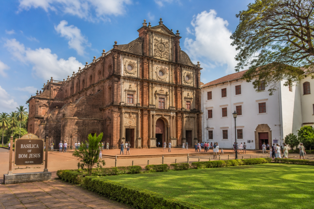 Portuguese-era churches in Old Goa, including the Basilica of Bom Jesus and Sé Cathedral