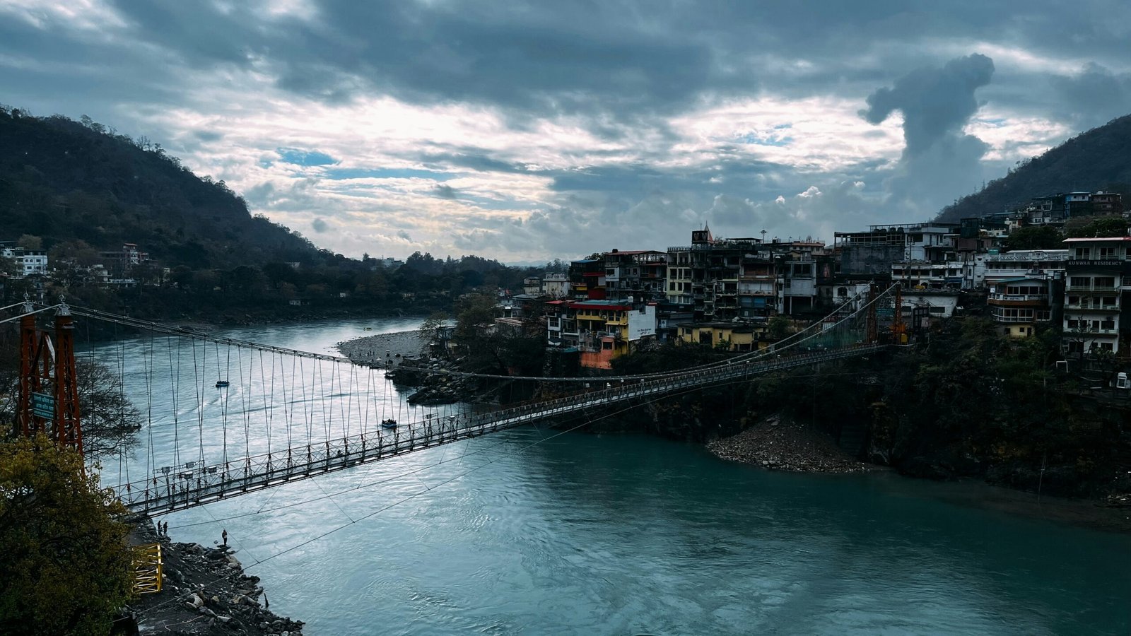 Rishikesh on the banks of the Ganges in the Himalayan foothills