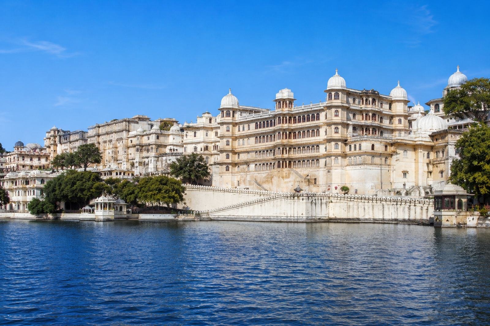 City Palace of Udaipur seen from across Lake Pichola