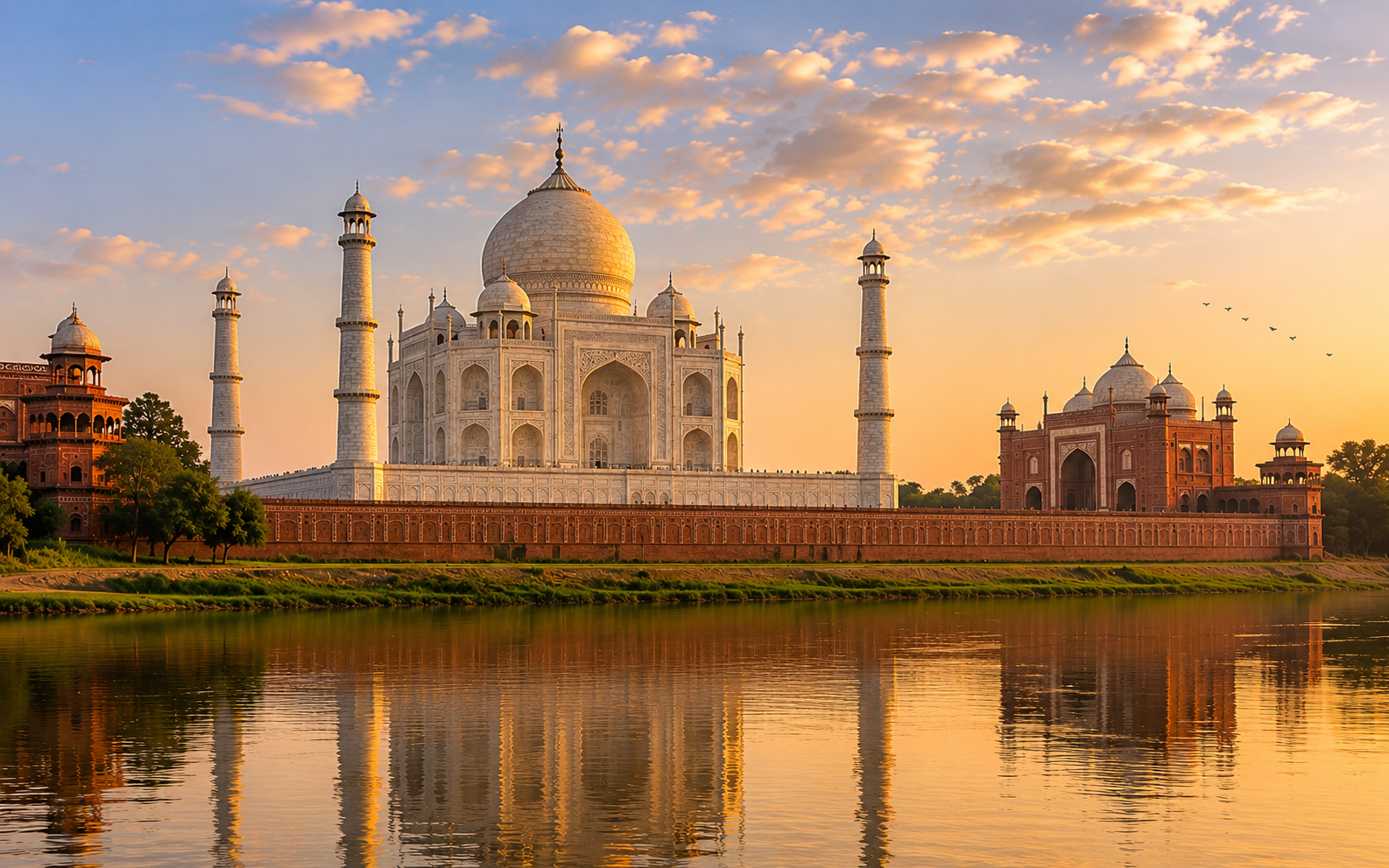 Taj Mahal at sunrise in Uttar Pradesh