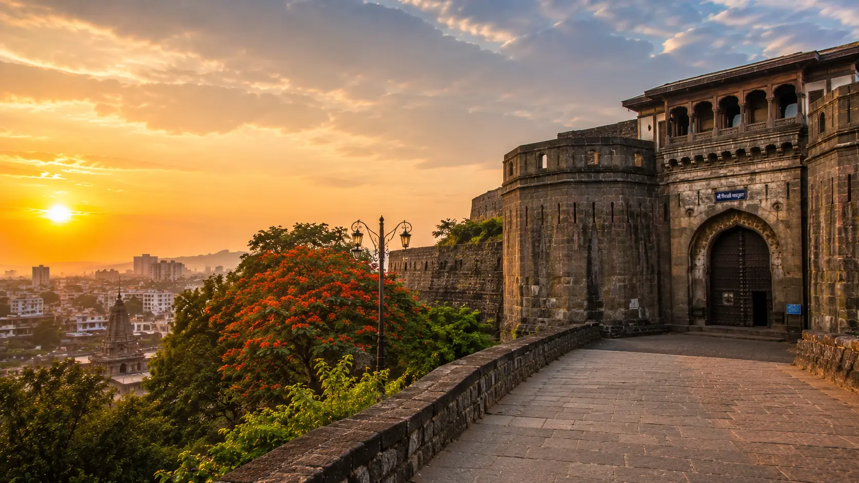 Pune city streets and Sahyadri backdrop