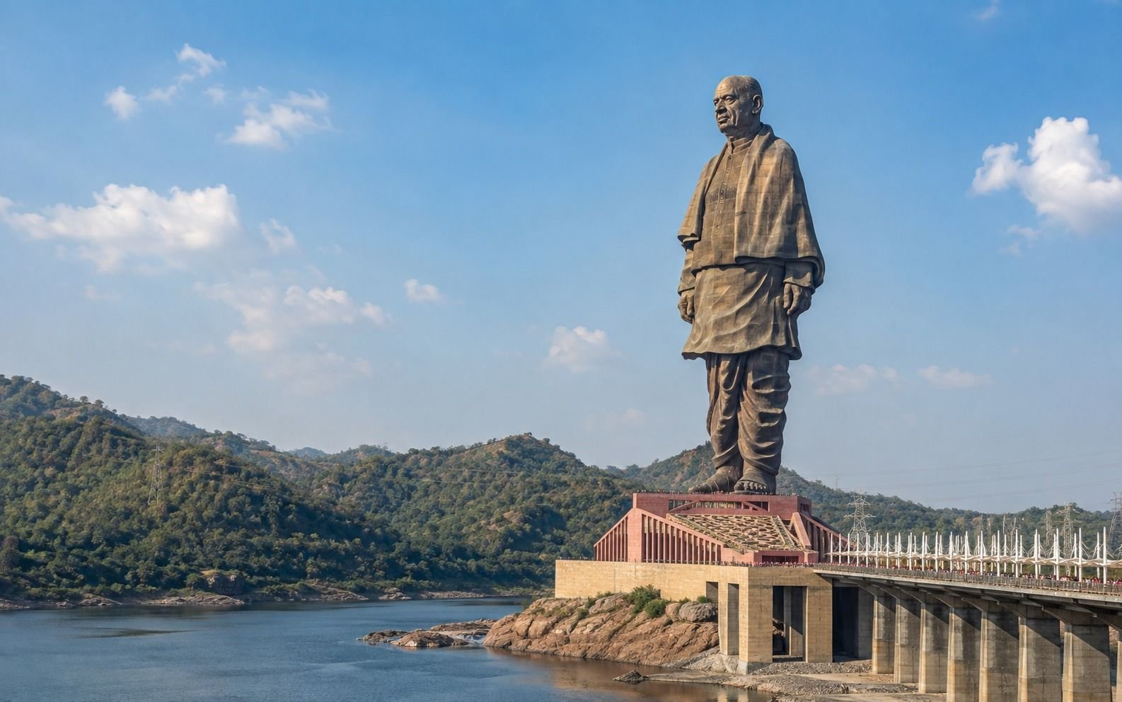 Statue of Unity beside the Narmada, Kevadia