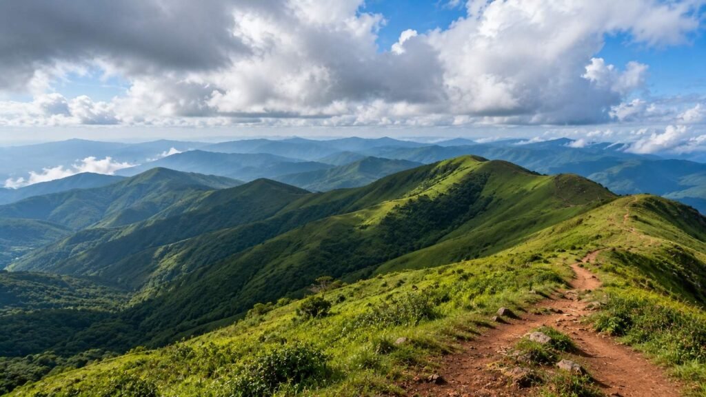The Western Ghats seen from Mullayanagiri near Chikkamagaluru, Karnataka