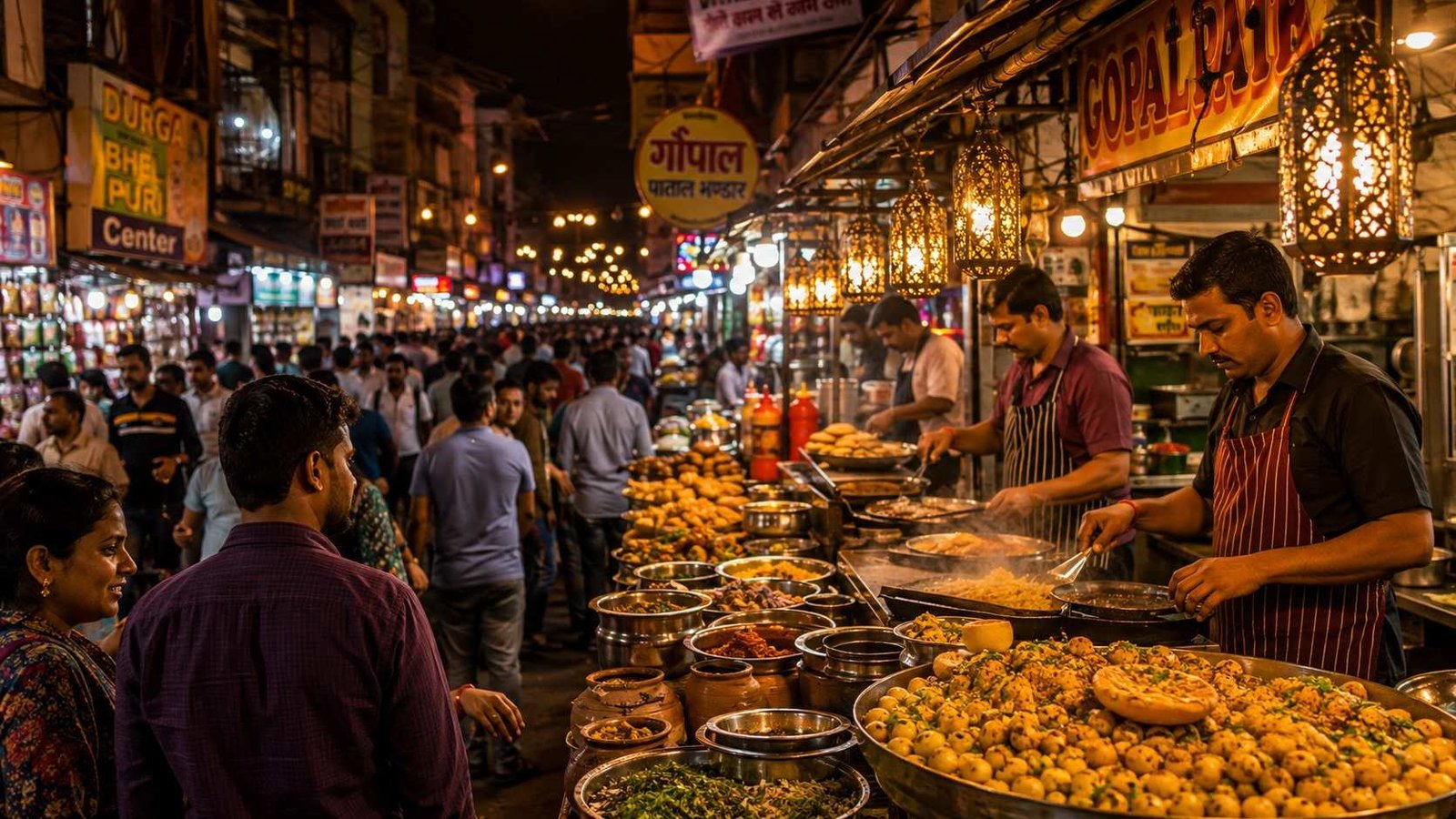 Sarafa night food bazaar in Indore, Madhya Pradesh