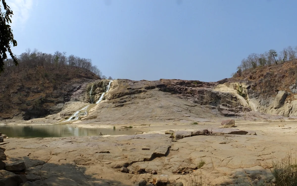 The Kuntala waterfall dropping through forest in Adilabad, northern Telangana