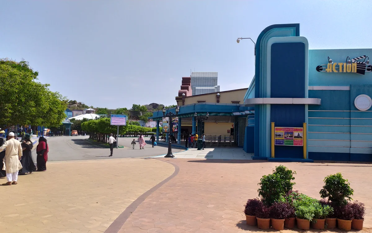 A colourful film set at Ramoji Film City near Hyderabad, Telangana