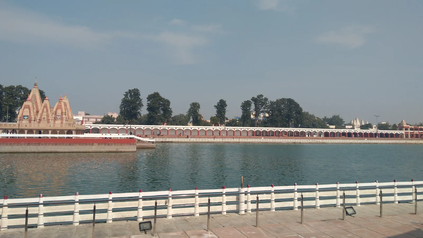 The vast Brahma Sarovar sacred tank at Kurukshetra, Haryana