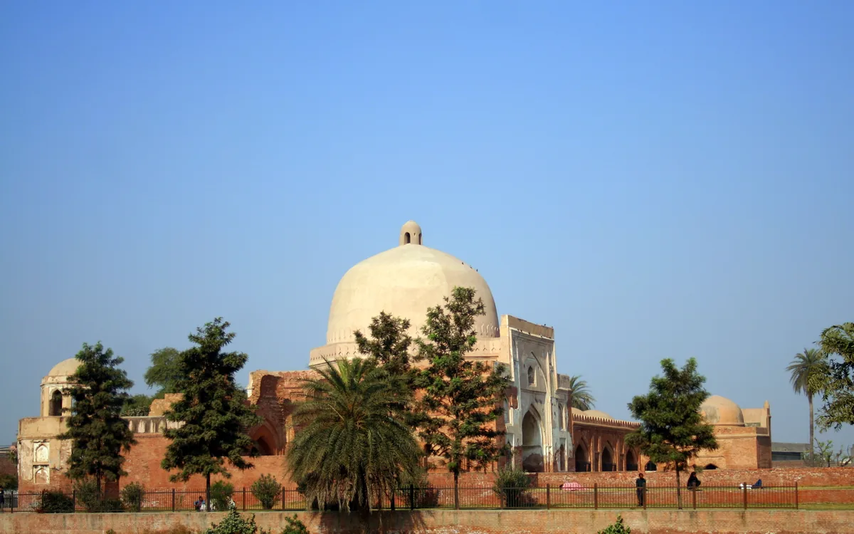 The Mughal-era Kabuli Bagh Mosque built by Babur at Panipat, Haryana