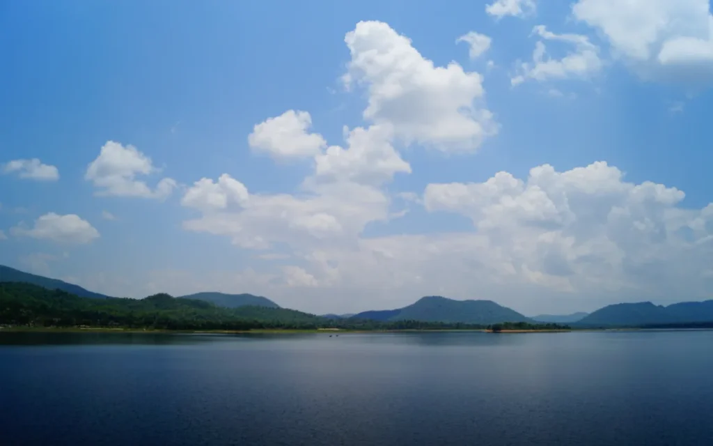 Dimna Lake ringed by hills near Jamshedpur, Jharkhand